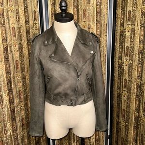 Olive Green Faux Suede Jacket